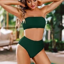 RECENT FASHION Strapless Neck Swim Bikini Set image 4