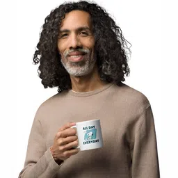 Mr UVD White & Blue Graphic Printed Ceramic Glossy Mug 350 ML image 5