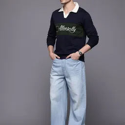 Allen Solly Contrast Collar Colourblocked Sweatshirt-picture-30