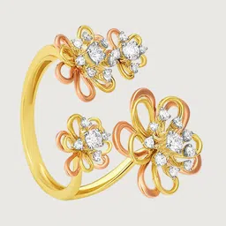 Mia by Tanishq 14KT Yellow White and Rose Gold Natural Diamond Finger Ring -3.802g image 3