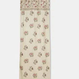 Fabindia Nazm Cream-Coloured & Red Floral Printed Long Door Curtain image 5