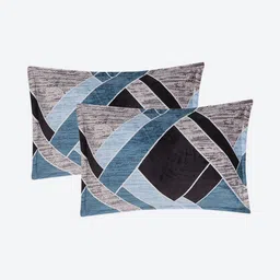 Monte Carlo Blue & Black Geometric King Bedsheet Set 2.5 m x 2.75 m 247 GSM image 2