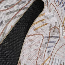 Kaleen India White Abstract Anti-Skid Polyester Carpet image 2