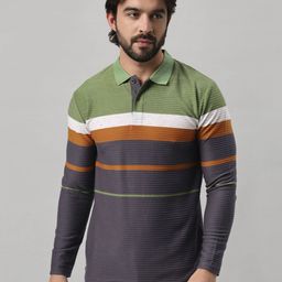 BE POSITIVE Men Striped Polo Collar T-shirt-picture-32