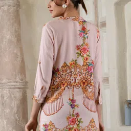 Saraj Women Printed Mandarin Collar Ethnic Tunic image 4