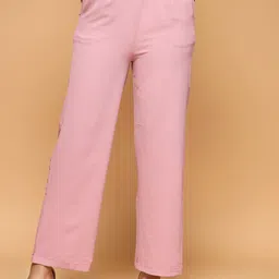 KATLINE Women Relaxed Fit Straight Leg Trouser-image-70