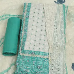 Meena Bazaar Embroidered Unstitched Dress Material-picture-34