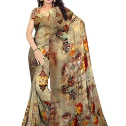 SHIVAM FABRICS Floral Poly Georgette Saree-picture-13