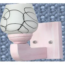 1ST TIME Black & White Printed Wood Contemporary Abstract Shaped Shaped Wall Lamp image 5