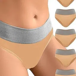 ORLIZEA Women High-Rise Cotton Blend Hipster Briefs image 1