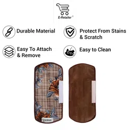 E-Retailer 5Pcs Brown & Beige Printed Waterproof 3-Layered Refrigerator Covers image 4