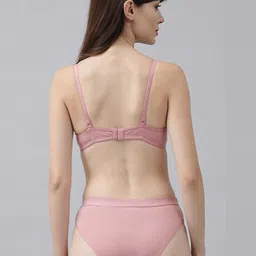 samvar Women Pink,Green,Blue Cotton Bra Panty Set for Lingerie Set Undergarments Pack of 3 image 2