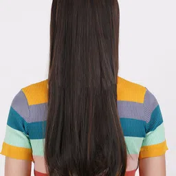 CRIBE Clip-In Straight Ponytail Hair Extension - Brown - 28 Inch image 2