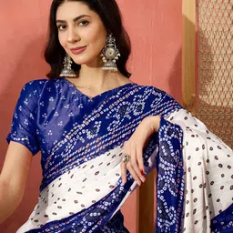 Desi Fusion Bandhani Printed Saree image 3