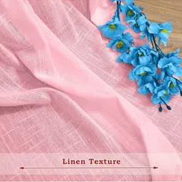 THE LINEN COMPANY Pink & White Sheer Window Curtain image 3