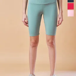 COLOR CAPITAL Women Pack of 4 Ankle-Length Fly Dry Cycling Shorts-picture-31