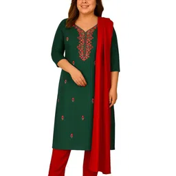 Vrinde Woolen Embroidered Salwar Suit Stole Material-picture-35