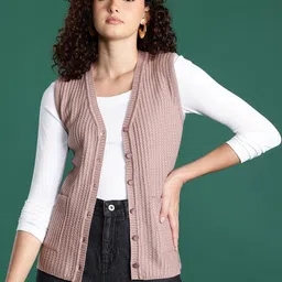 Roadster Women Cable Knit Woollen Cardigan-image-39