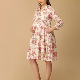 The Mom Store Floral Print Maternity A-Line Dress image 2