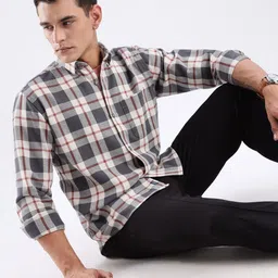 TURMS Men Anti Odor Moisture Control And Wicking Recycled Cotton Checked Casual Shirt image 5