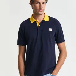 GANT Men Polo Collar Organic Cotton Applique T-shirt-picture-39