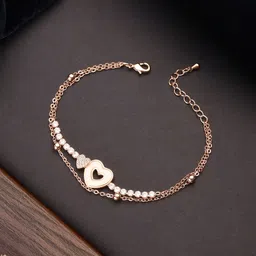 Jazz and Sizzle Gold-Plated Cubic Zirconia Studded Link Bracelet-picture-15
