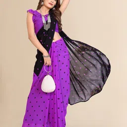 Moda Rapido Polka Dot Printed Saree image 5