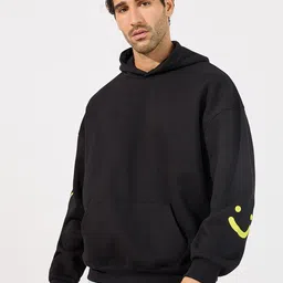 Styli Men Minimal Emoji Print Oversized Heavy Hoodie-picture-15