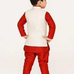 Covetus Kids-Boys Red Kurta Sets image 3