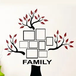 LANSTICK Black & Brown Printed Family With Tree & Frame Wall Sticker-image-30