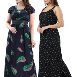 Inner Beats Pack Of 2 Cotton Blend Nightdress image 2