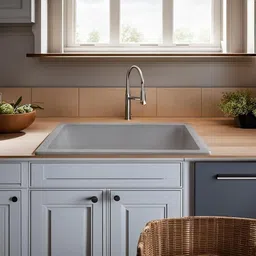 sumra g Quartz Single Bowl Phantom Granite Sink for Kitchen And Pvc Waste Pipe-Flushmount/Undermount (16 x 18 x 9) Vessel Sink image 5