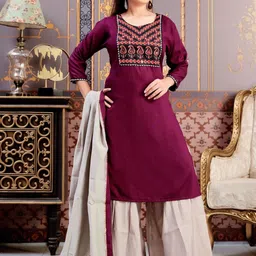 Muhuratam Girls Cotton A-Line Kurtas-image-17