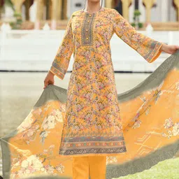 Stylee LIFESTYLE Floral Embroidered Unstitched Dress Material-picture-18