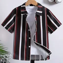 Maitri Fashion Unisex Pack of 2 Vertical Striped Cotton Casual Shirts image 4