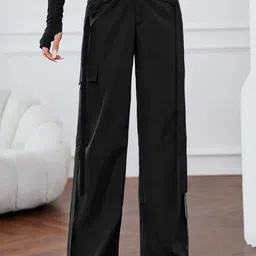 The Roadster Lifestyle Co High-Rise Loose FitCargos Trousers-image-87