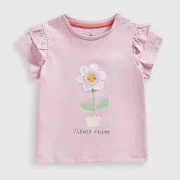 mothercare Girls Floral Printed Round Neck Cotton T-shirt-image-86