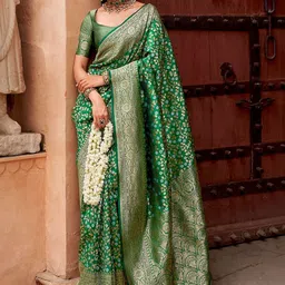 Moda Rapido Woven Design Zari Art Silk Handloom Banarasi Saree image 2