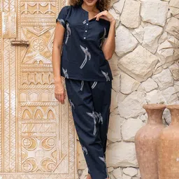 KALINI Ethnic Motifs Printed Notch Neck Kurti With Trousers-picture-33