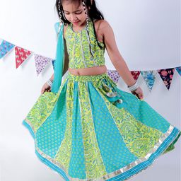 LIL DRAMA Girls Printed Ready to Wear Lehenga & Blouse With Dupatta-picture-14