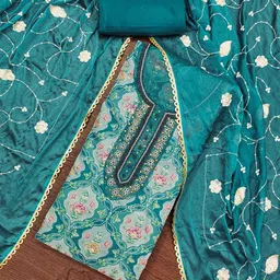 KALINI Embellished Organza Unstitched Dress Material-picture-15