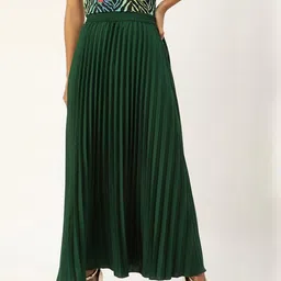 U&F Pleated Maxi Flared Skirt-picture-49