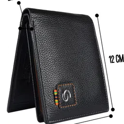 getoree Men Casual Black Genuine Leather RFID Wallet - Regular Size image 4