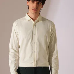 SELECTED Men Spread Collar Solid Cotton Slim Fit Casual Shirt image 2