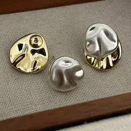 FIMBUL Rhodium-Plated Textured Contemporary Studs image 3