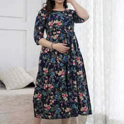 Nayo Floral Print Maternity Maxi Dress image 4