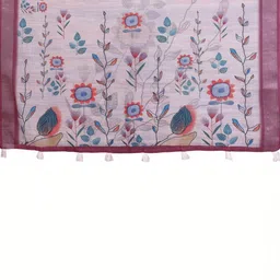 RUDRAKSH1991 Floral Pure Linen Saree image 4