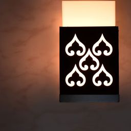 Gojeeva Black Textured Wooden Square Shaped Wall Lamp-picture-22