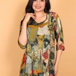 FIMS Printed V-Neck Kurti-picture-5