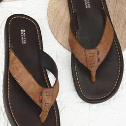 HERE&NOW Men Tan Synthetic Leather Comfort Sandals-picture-40